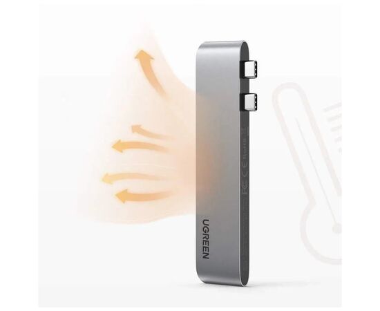 Концентратор Ugreen 2xUSB-C to 3xUSB 3.0 + HDMI + USB-C CM251 gray (60559), изображение 9 Концентратор Ugreen 2xUSB-C to 3xUSB 3.0 + HDMI + USB-C CM251 gray (60559), изображение 9