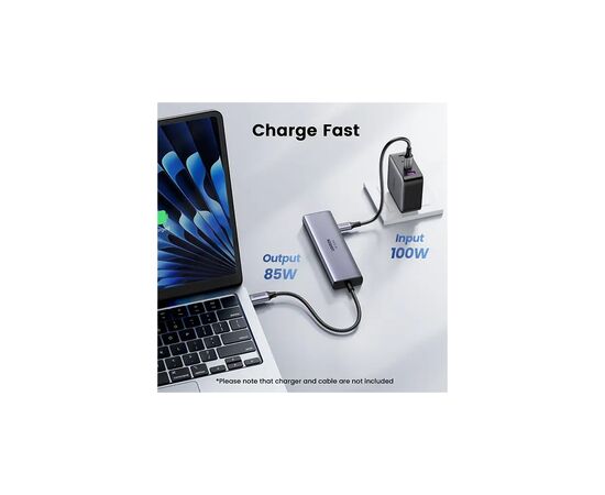 Концентратор Ugreen USB-C to HDMI + 2xUSB 3.2 + 2xUSB-C 3.2 + PD CM511 gray (35999), изображение 4 Концентратор Ugreen USB-C to HDMI + 2xUSB 3.2 + 2xUSB-C 3.2 + PD CM511 gray (35999), изображение 4