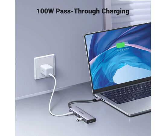Концентратор Ugreen USB-C to HDMI + 3xUSB 3.0 + PD CM511 gray (15596), изображение 7 Концентратор Ugreen USB-C to HDMI + 3xUSB 3.0 + PD CM511 gray (15596), изображение 7