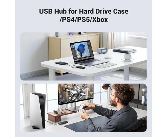 Концентратор Ugreen USB 3.0 to 4xUSB 3.2 Gen1 CM653 black (15548), изображение 9 Концентратор Ugreen USB 3.0 to 4xUSB 3.2 Gen1 CM653 black (15548), изображение 9