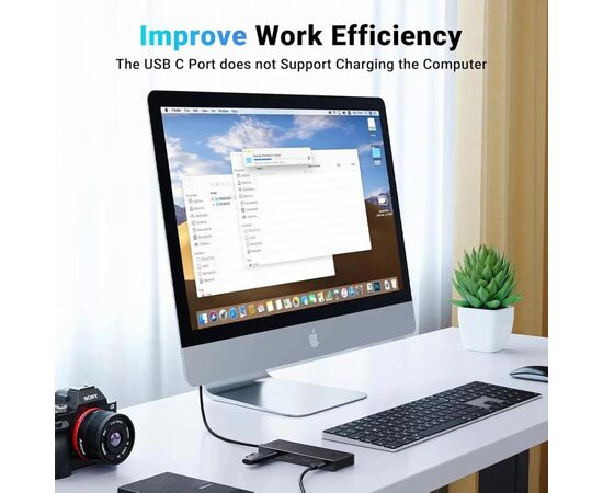 Концентратор Ugreen USB-C to 4xUSB-C 3.2 Gen2 10Gbps CM806 black (35584), изображение 6 Концентратор Ugreen USB-C to 4xUSB-C 3.2 Gen2 10Gbps CM806 black (35584), изображение 6