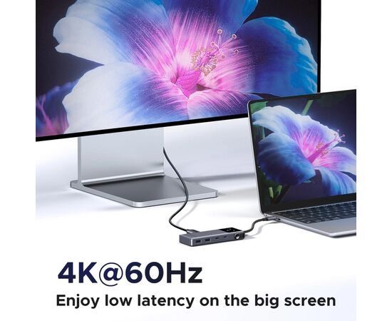 Концентратор Ugreen USB-C to HDMI + 2xUSB 3.2 + 2xUSB-C 3.2 + PD CM888 gray (35998), изображение 6 Концентратор Ugreen USB-C to HDMI + 2xUSB 3.2 + 2xUSB-C 3.2 + PD CM888 gray (35998), изображение 6