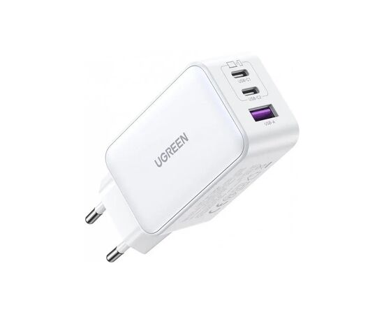 Зарядное устройство Ugreen 1xUSB + 2xUSB-C 65W GaN CD244 white (15334), изображение 3 Зарядное устройство Ugreen 1xUSB + 2xUSB-C 65W GaN CD244 white (15334), изображение 3