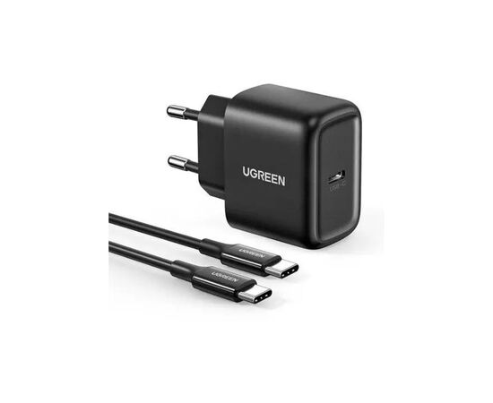 Зарядное устройство Ugreen USB-C PD25W + cable USB-C to USB-C 2.0m CD250 black (50581) Зарядное устройство Ugreen USB-C PD25W + cable USB-C to USB-C 2.0m CD250 black (50581)