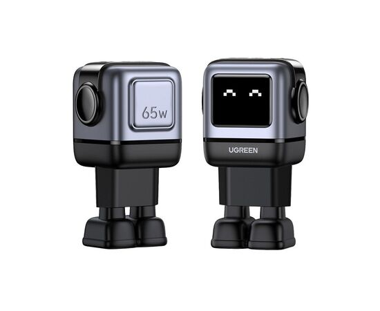 Зарядное устройство Ugreen 1xUSB + 2xUSB-C 65W GaN CD361 gray (25685B), изображение 2 Зарядное устройство Ugreen 1xUSB + 2xUSB-C 65W GaN CD361 gray (25685B), изображение 2