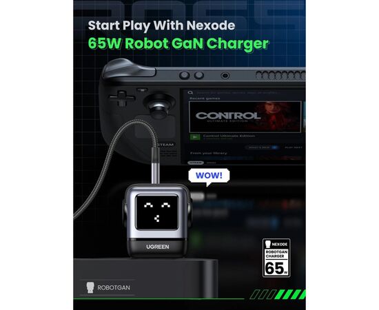 Зарядное устройство Ugreen 1xUSB + 2xUSB-C 65W GaN CD361 gray (25685B), изображение 9 Зарядное устройство Ugreen 1xUSB + 2xUSB-C 65W GaN CD361 gray (25685B), изображение 9