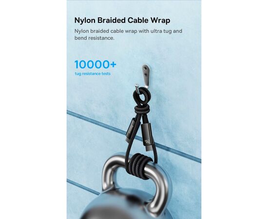 Дата кабель USB-C to USB-C 1.0m 240W Black Baseus (CAWJ040001), зображення 12 Дата кабель USB-C to USB-C 1.0m 240W Black Baseus (CAWJ040001), зображення 12