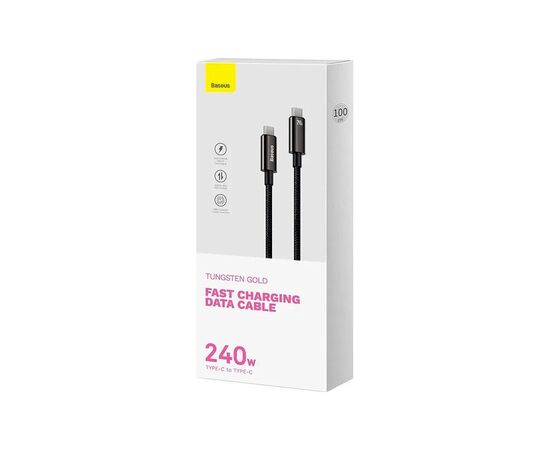 Дата кабель USB-C to USB-C 1.0m 240W Black Baseus (CAWJ040001), зображення 6 Дата кабель USB-C to USB-C 1.0m 240W Black Baseus (CAWJ040001), зображення 6