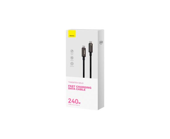 Дата кабель USB-C to USB-C 2.0m 240W Black Baseus (CAWJ040101), изображение 6
