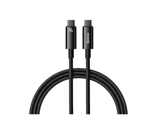 Дата кабель USB-C to USB-C 2.0m 240W Black Baseus (CAWJ040101)