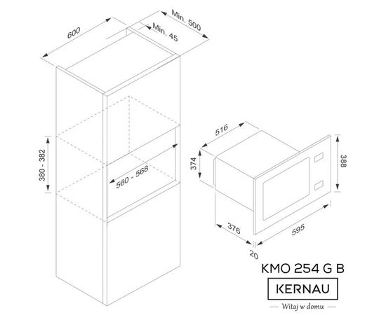 Микроволновая печь Kernau KMO 254 G B, изображение 2 Микроволновая печь Kernau KMO 254 G B, изображение 2