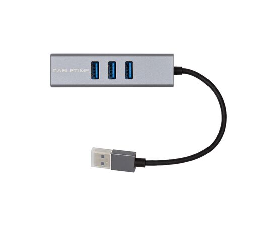 Концентратор Cabletime USB 3.0 to 3xUSB 3.0 + RJ45 0.15m (CA913374), изображение 2 Концентратор Cabletime USB 3.0 to 3xUSB 3.0 + RJ45 0.15m (CA913374), изображение 2