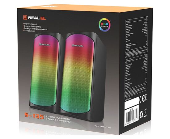 Акустическая система REAL-EL S-135 USB Black (EL121100019), изображение 9
