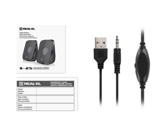 Акустическая система REAL-EL S-25 USB Black (EL121100022), изображение 10