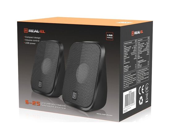 Акустическая система REAL-EL S-25 USB Black (EL121100022), изображение 8