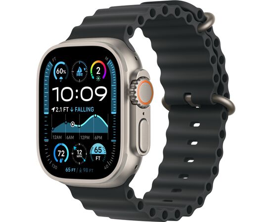 Ремінець до смарт-годинника Apple 49mm Black Ocean Band - Natural Titanium Finish (MXTL3ZM/A), зображення 2 Ремінець до смарт-годинника Apple 49mm Black Ocean Band - Natural Titanium Finish (MXTL3ZM/A), зображення 2