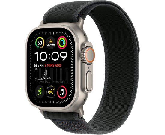 Ремінець до смарт-годинника Apple 49mm Black Trail Loop - M/L - Natural Titanium Finish (MXTR3ZM/A), зображення 2 Ремінець до смарт-годинника Apple 49mm Black Trail Loop - M/L - Natural Titanium Finish (MXTR3ZM/A), зображення 2