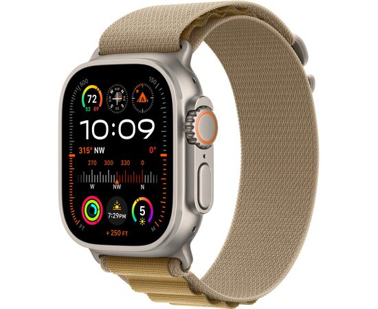 Ремінець до смарт-годинника Apple 49mm Tan Alpine Loop - Medium - Natural Titanium Finish (MXN23ZM/A), зображення 2 Ремінець до смарт-годинника Apple 49mm Tan Alpine Loop - Medium - Natural Titanium Finish (MXN23ZM/A), зображення 2