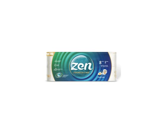 Туалетная бумага Zen Premium Care Ocean SPA 3 слоя 8 рулонов (5944582100077)