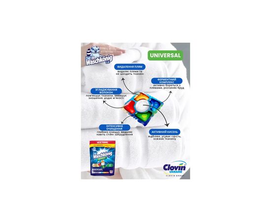Капсулы для стирки Waschkonig Universal Пятиятикамерные 32 шт. (4260418935622), изображение 2 Капсулы для стирки Waschkonig Universal Пятиятикамерные 32 шт. (4260418935622), изображение 2