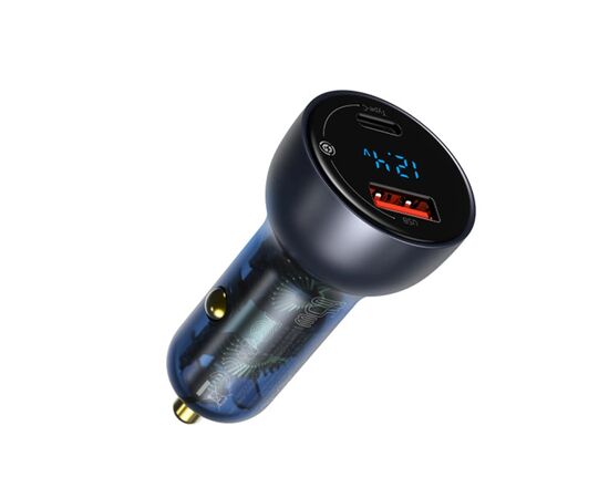 Зарядний пристрій Baseus USB + USB-C QC3.0 65W Particular Digital Display gray (CCKX-C0G), зображення 3 Зарядний пристрій Baseus USB + USB-C QC3.0 65W Particular Digital Display gray (CCKX-C0G), зображення 3