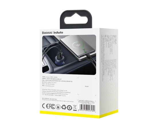Зарядний пристрій Baseus USB + USB-C QC3.0 65W Particular Digital Display gray (CCKX-C0G), зображення 7 Зарядний пристрій Baseus USB + USB-C QC3.0 65W Particular Digital Display gray (CCKX-C0G), зображення 7
