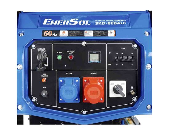 Генератор Enersol дизельный инверторный 1/3ф 8.0kW, ES-198FD, 3000 об/мин, 132 кг (SKD-8EBAUI), изображение 6 Генератор Enersol дизельный инверторный 1/3ф 8.0kW, ES-198FD, 3000 об/мин, 132 кг (SKD-8EBAUI), изображение 6