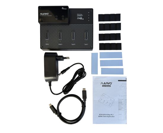 Док-станція для накопичувачів Maiwo 4*NVMe M.2 SSD Key M/B+M to USB4.0 USB-C 40Gbps (K3015P4), зображення 8 Док-станція для накопичувачів Maiwo 4*NVMe M.2 SSD Key M/B+M to USB4.0 USB-C 40Gbps (K3015P4), зображення 8