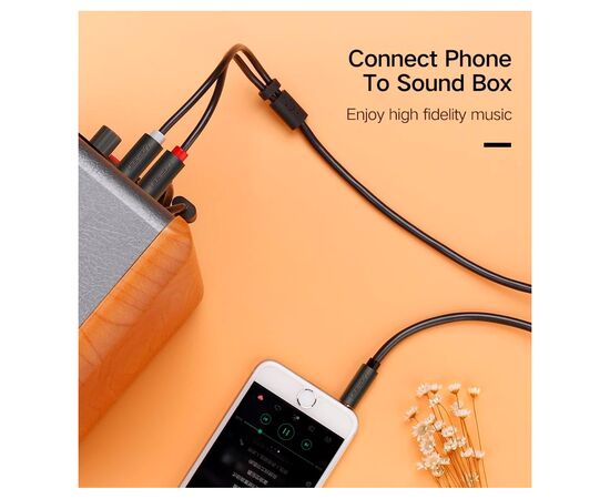 Кабель мультимедийный 3.5mm M to 2xRCA M 2.0m AV102 black Ugreen (10510), изображение 7 Кабель мультимедийный 3.5mm M to 2xRCA M 2.0m AV102 black Ugreen (10510), изображение 7