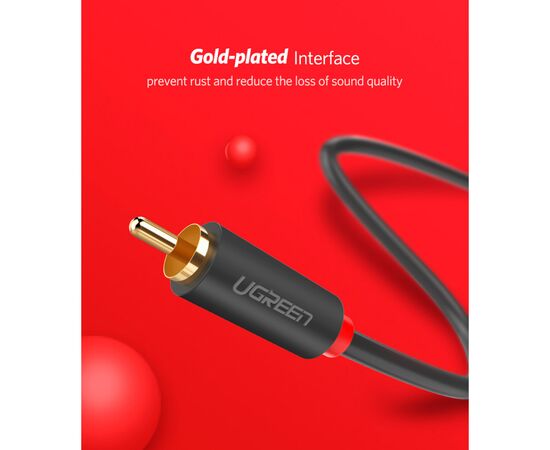 Кабель мультимедийный 2xRCA M to 2xRCA M 2.0m AV104 black Ugreen (10518), изображение 12