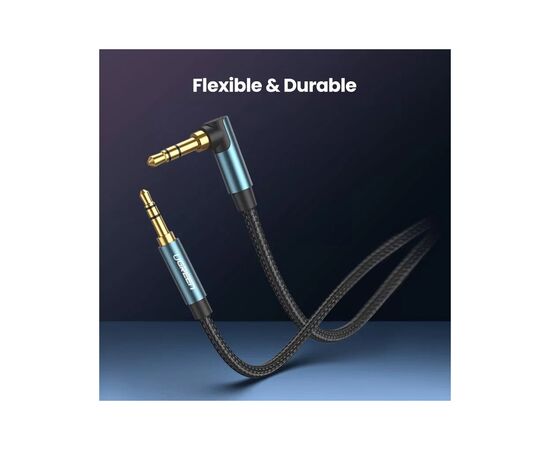 Кабель мультимедийный 3.5mm M to 3.5mm M 1.5m 90° corner AV112 blue Ugreen (60180), изображение 10