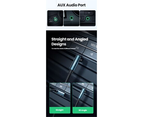 Кабель мультимедийный 3.5mm M to 3.5mm M 1.5m 90° corner AV112 blue Ugreen (60180), изображение 5