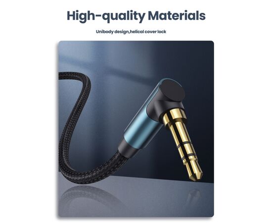 Кабель мультимедийный 3.5mm M to 3.5mm M 1.0m 90° corner AV112 blue Ugreen (60179), изображение 6 Кабель мультимедийный 3.5mm M to 3.5mm M 1.0m 90° corner AV112 blue Ugreen (60179), изображение 6