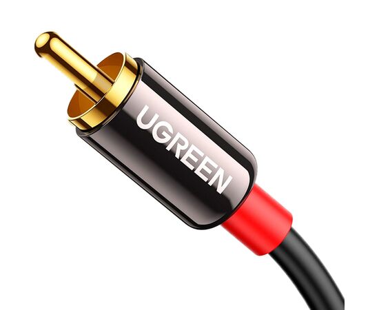 Кабель мультимедийный 3.5mm M to 2xRCA M 3.0m AV116 black Ugreen (10590), изображение 3 Кабель мультимедийный 3.5mm M to 2xRCA M 3.0m AV116 black Ugreen (10590), изображение 3