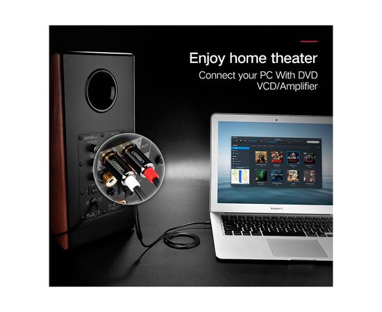 Кабель мультимедийный 3.5mm M to 2xRCA M 3.0m AV116 black Ugreen (10590), изображение 9 Кабель мультимедийный 3.5mm M to 2xRCA M 3.0m AV116 black Ugreen (10590), изображение 9