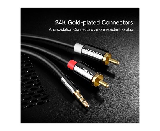 Кабель мультимедийный 3.5mm M to 2xRCA M 5.0m AV116 black Ugreen (10591), изображение 7 Кабель мультимедийный 3.5mm M to 2xRCA M 5.0m AV116 black Ugreen (10591), изображение 7
