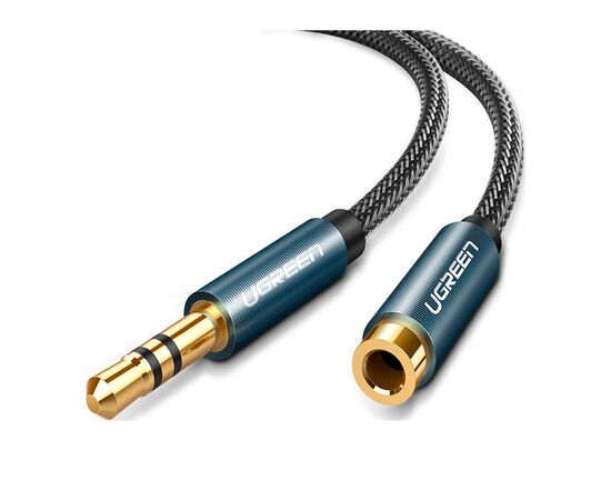 Кабель мультимедийный 3.5mm M to 3.5mm F 1.0m AV118 blue Ugreen (40673), изображение 2