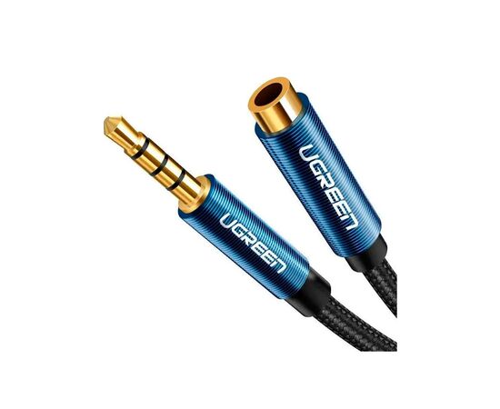 Кабель мультимедийный 3.5mm M to 3.5mm F 1.0m AV118 blue Ugreen (40673), изображение 4