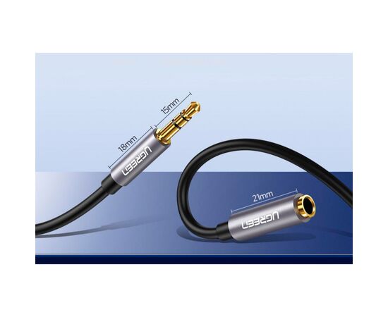 Кабель мультимедийный 3.5mm M to 3.5mm F 1.0m AV118 gray Ugreen (10592), изображение 9 Кабель мультимедийный 3.5mm M to 3.5mm F 1.0m AV118 gray Ugreen (10592), изображение 9