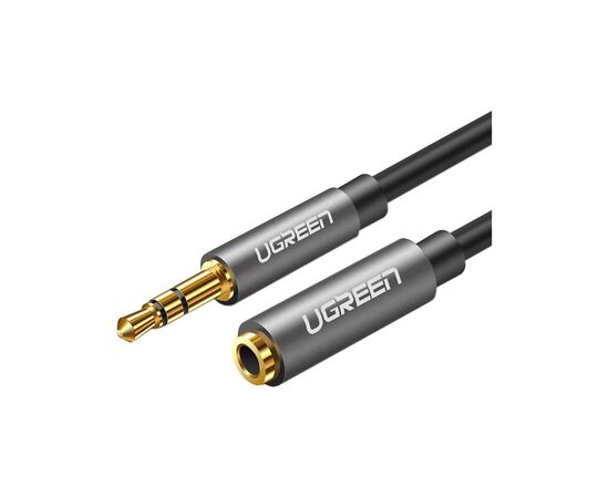 Кабель мультимедийный 3.5mm M to 3.5mm F 2.0m AV118 gray Ugreen (10594)