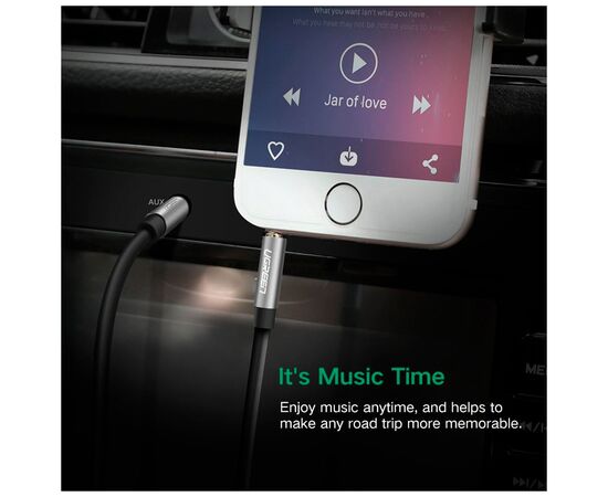 Кабель мультимедийный 3.5mm M to 3.5mm M 0.5m AV119 black Ugreen (10732), изображение 5 Кабель мультимедийный 3.5mm M to 3.5mm M 0.5m AV119 black Ugreen (10732), изображение 5