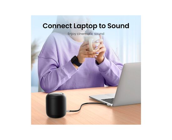 Кабель мультимедийный 3.5mm M to 3.5mm M 0.5m AV119 black Ugreen (10732), изображение 9 Кабель мультимедийный 3.5mm M to 3.5mm M 0.5m AV119 black Ugreen (10732), изображение 9