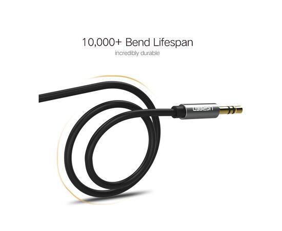 Кабель мультимедийный 3.5mm M to 3.5mm M 3.0m AV119 black Ugreen (10736), изображение 6 Кабель мультимедийный 3.5mm M to 3.5mm M 3.0m AV119 black Ugreen (10736), изображение 6