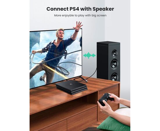 Кабель мультимедийный Optical Toslink 1.5m AV122 black Ugreen (70891), изображение 6 Кабель мультимедийный Optical Toslink 1.5m AV122 black Ugreen (70891), изображение 6