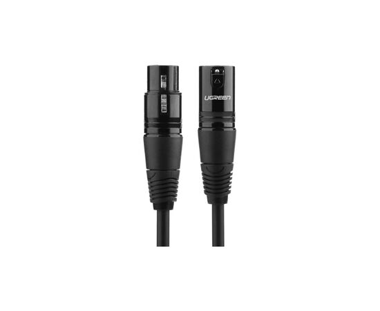 Кабель мультимедийный XLR M to XLR F 2.0m AV130 black Ugreen (20710), изображение 2 Кабель мультимедийный XLR M to XLR F 2.0m AV130 black Ugreen (20710), изображение 2