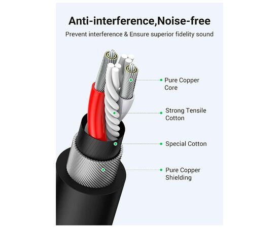 Кабель мультимедийный XLR M to XLR F 5.0m AV130 black Ugreen (20712), изображение 5 Кабель мультимедийный XLR M to XLR F 5.0m AV130 black Ugreen (20712), изображение 5