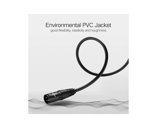 Кабель мультимедийный XLR M to XLR F 5.0m AV130 black Ugreen (20712), изображение 9 Кабель мультимедийный XLR M to XLR F 5.0m AV130 black Ugreen (20712), изображение 9