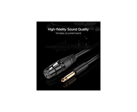 Кабель мультимедийный 6.35mm M to XLR F 2.0m AV131 black Ugreen (20719), изображение 2