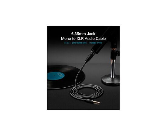 Кабель мультимедийный 6.35mm M to XLR F 2.0m AV131 black Ugreen (20719), изображение 3