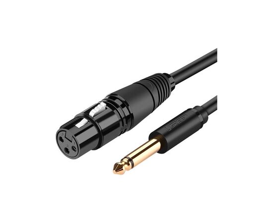 Кабель мультимедийный 6.35mm M to XLR F 2.0m AV131 black Ugreen (20719)